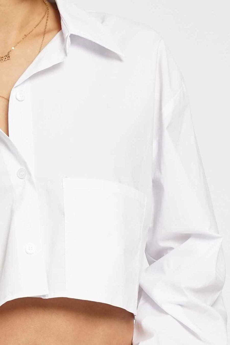 Women Sans Souci Crop Tops | Solid Poplin Cropped Shirt