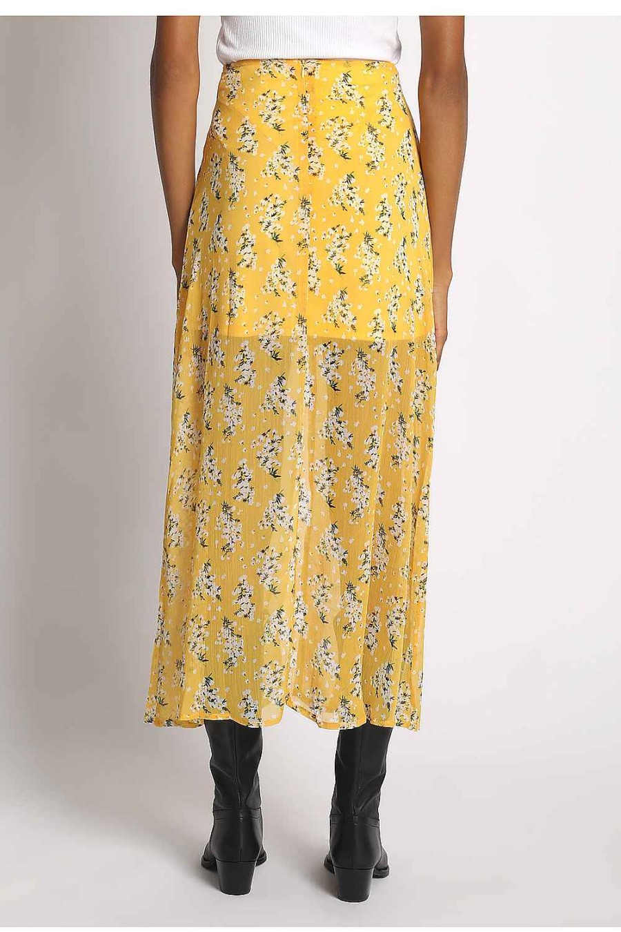 Women Sans Souci Skirts | Floral Midi Skirt Yellow