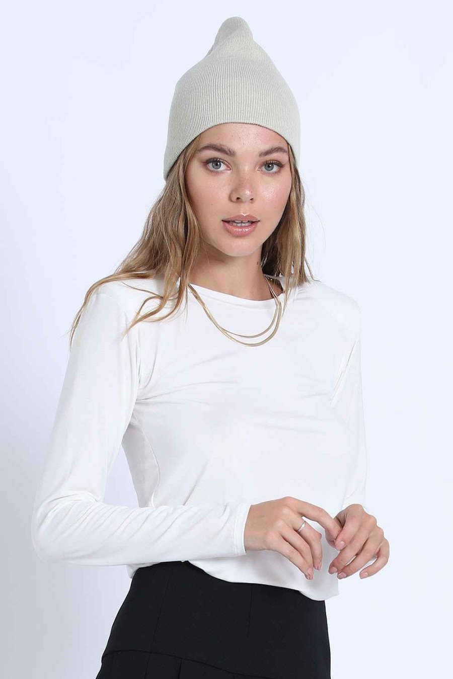 Women Sans Souci Shirts & T-Shirts | Long Sleeve Shoulder Pad Top Offwhite