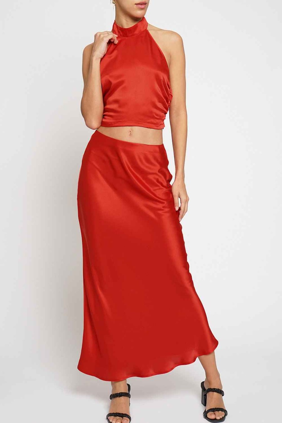 Women Sans Souci | Satin Bias Maxi Skirt