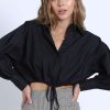 Women Sans Souci Shirts & T-Shirts | Poplin Drawstring Blouse