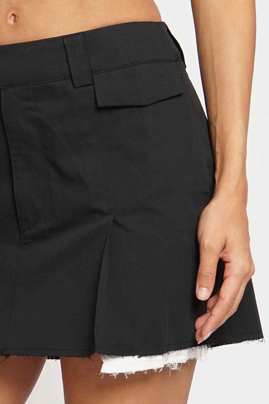 Women Sans Souci Skirts | Exposed Pocket Raw Edge Mini Skirt