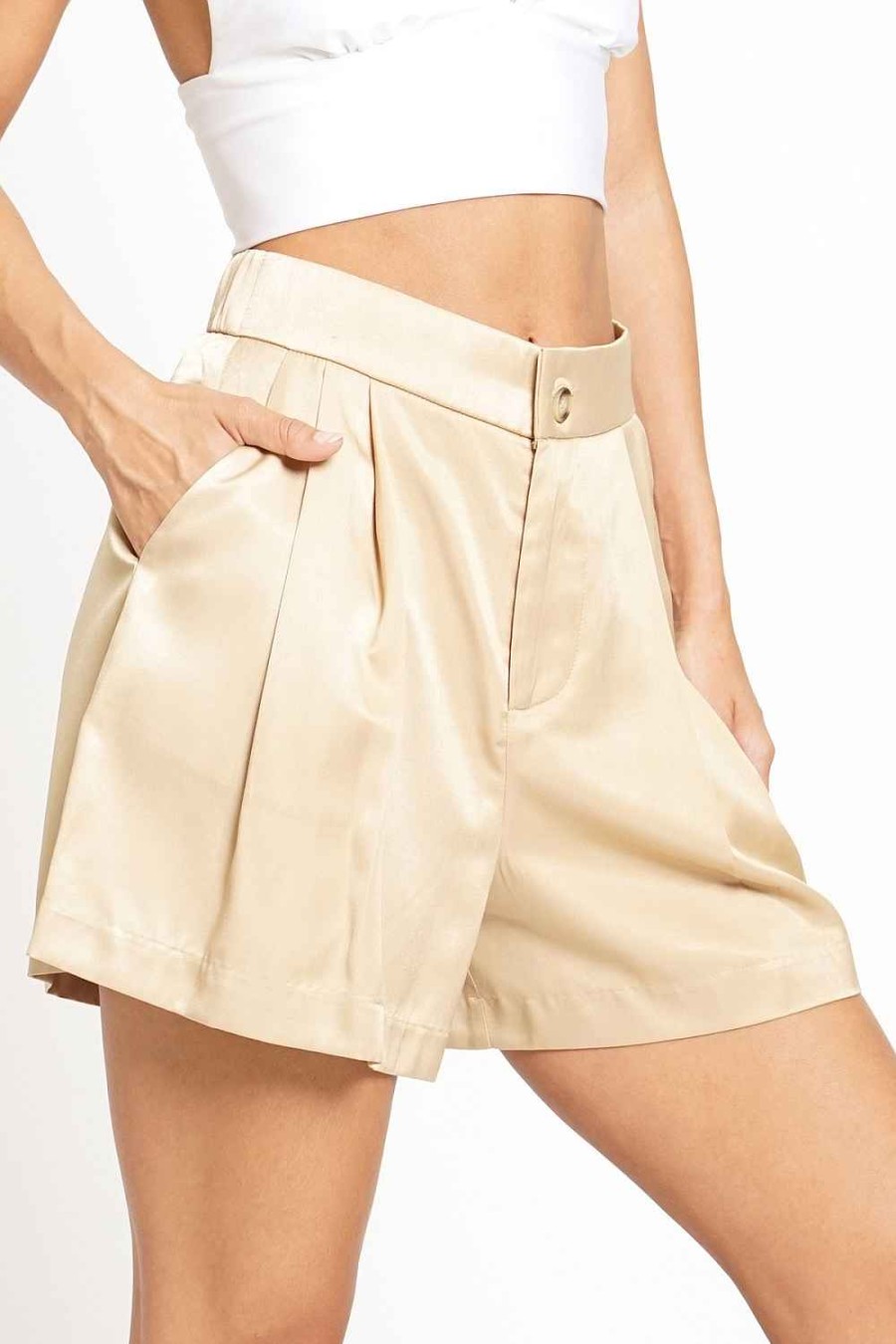 Women Sans Souci Shorts | Elastic Waist Band Pleated Shorts