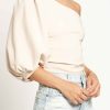 Women Sans Souci Crop Tops | One Shoulder Puff Sleeve Top