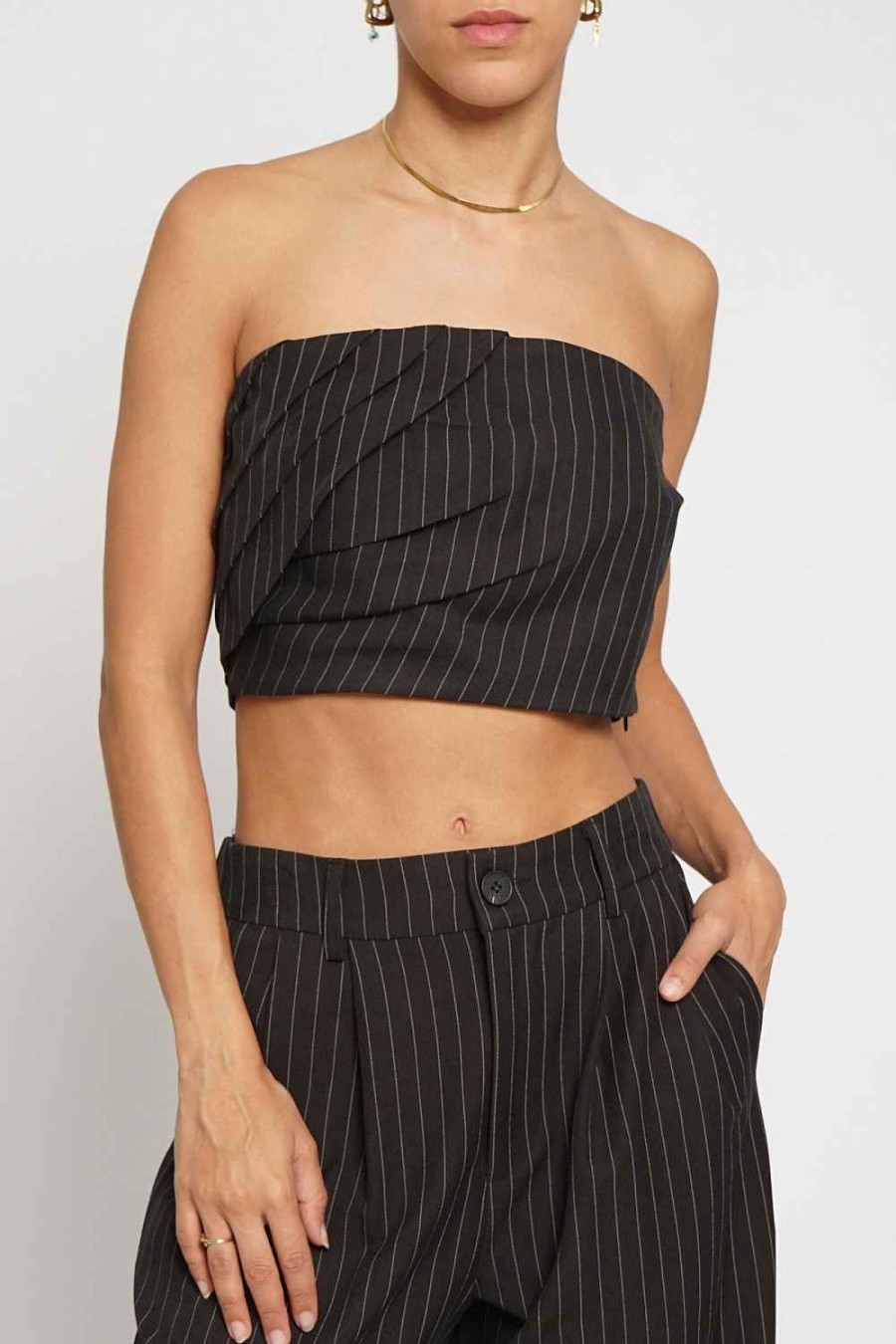 Women Sans Souci | Pinstripe Tube Top