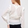 Women Sans Souci Crop Tops | Smocked Chiffon Blouse