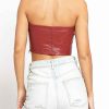 Women Sans Souci Crop Tops | Strapless Pu Bustier