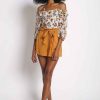 Women Sans Souci Crop Tops | Ruffle Floral Top Ivory Multi