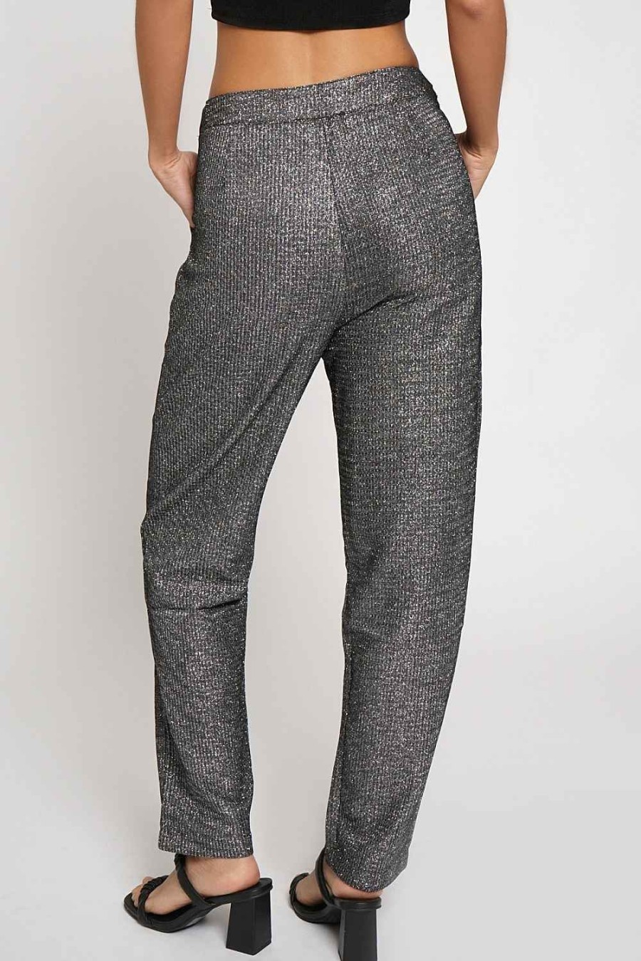 Women Sans Souci Pants | Metallic Suit Pants