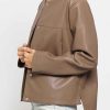 Women Sans Souci Jackets | Faux Leather Short Jacket