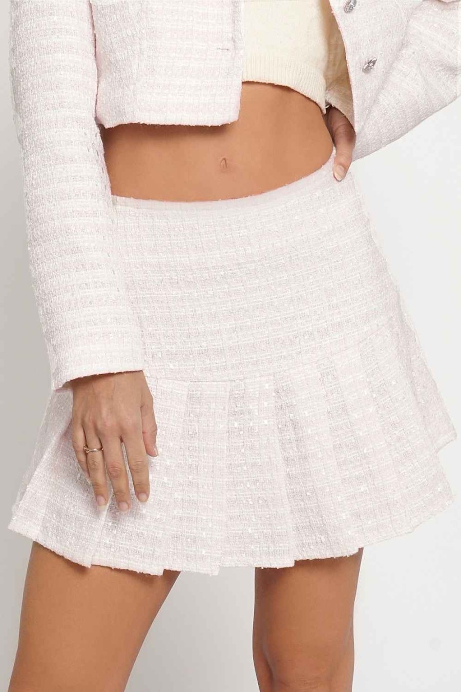 Women Sans Souci | Pleated Boucle Mini Skirt