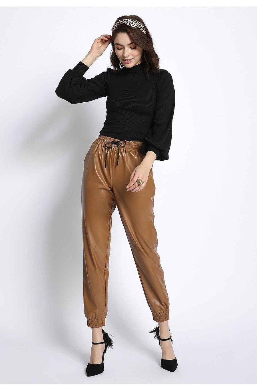 Women Sans Souci Pants | Pu Jogger Pants