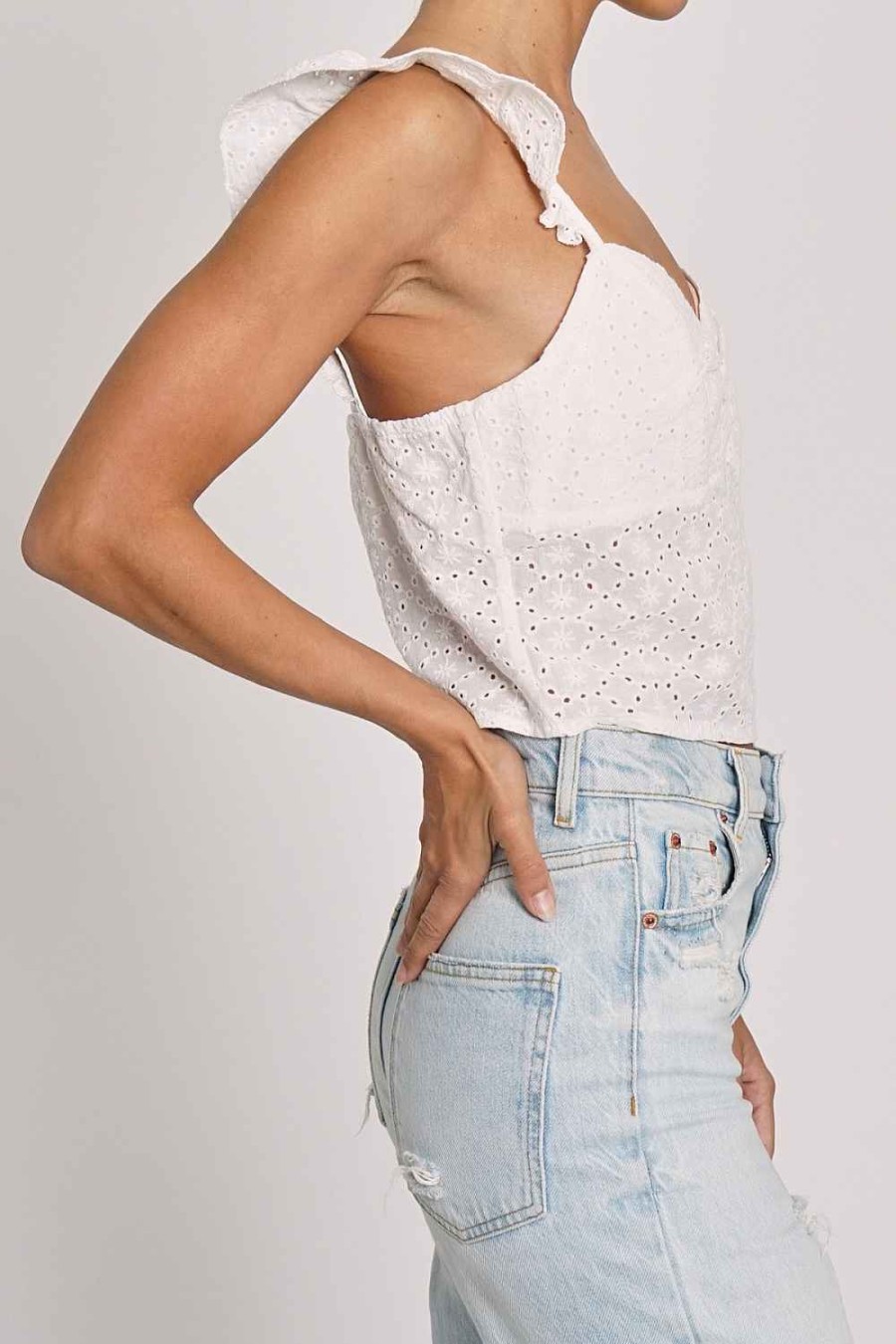 Women Sans Souci Strapless Tops | Ruffle Wing Cami Top