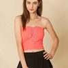 Women Sans Souci Sleeveless Tops | Lace Inset Tube Top