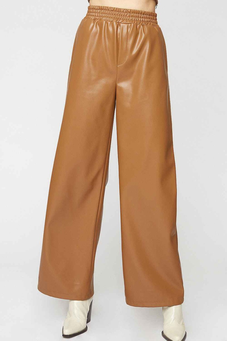 Women Sans Souci Pants | Pull On Pu Pants