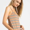 Women Sans Souci Tank Tops | Striped Spaghetti Strap Tank Top Peach