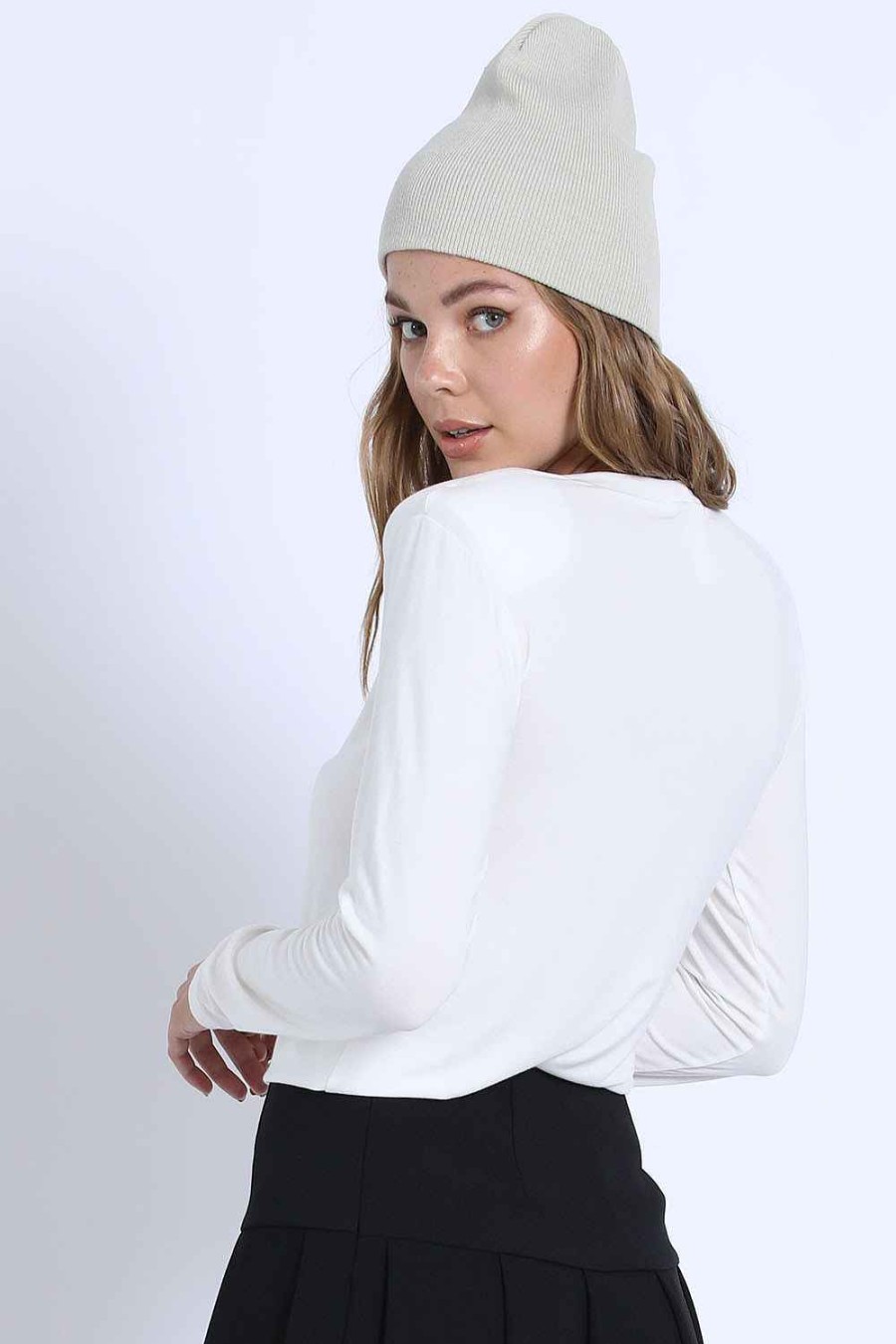 Women Sans Souci Shirts & T-Shirts | Long Sleeve Shoulder Pad Top Offwhite