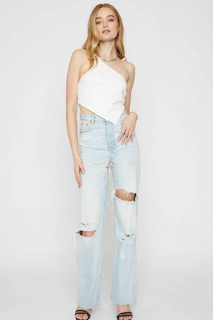 Women Sans Souci Crop Tops | Asymmetrical One Shoulder Top