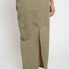 Women Sans Souci Skirts | Nylon Cargo Midi Skirt