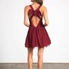 Women Sans Souci Mini Dresses | Bow Back Crepe Dress