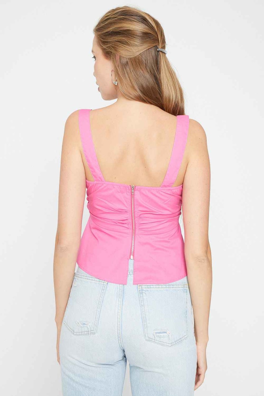 Women Sans Souci Sleeveless Tops | Shirred Button Cami Top