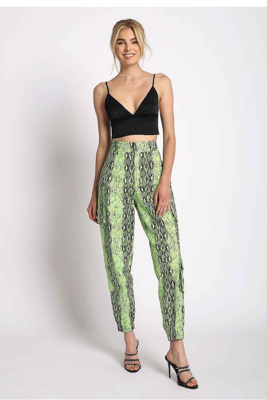 Women Sans Souci High-Waisted | Reptile Cargo Pants