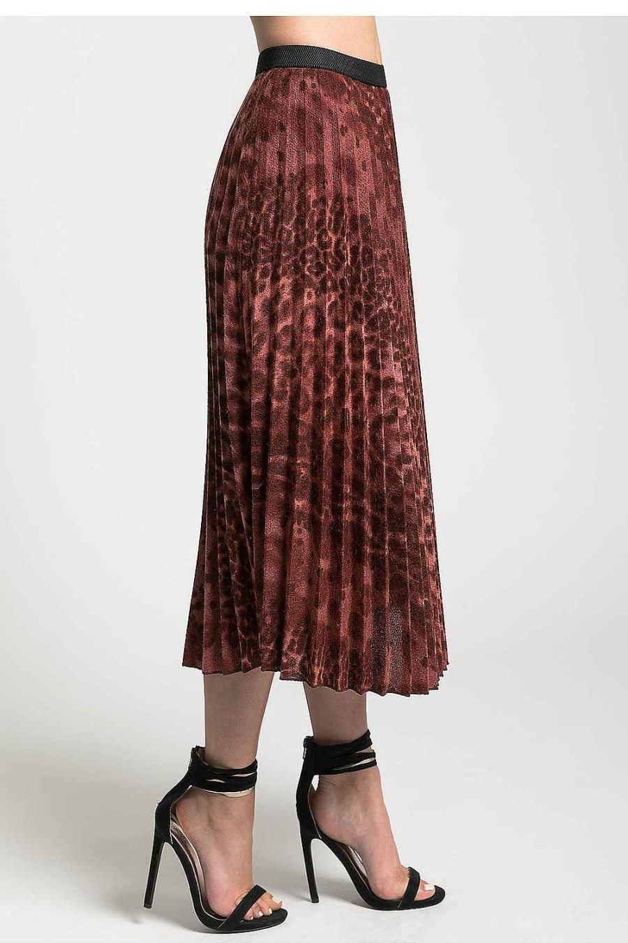 Women Sans Souci Skirts | Flower Leopard Pleated Skirt Blush