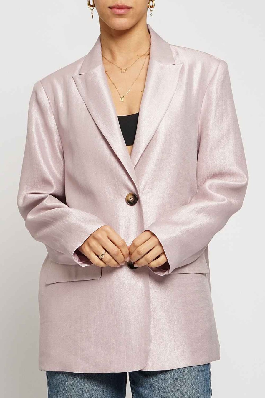 Women Sans Souci Jackets | Iridescent Boxy Blazer