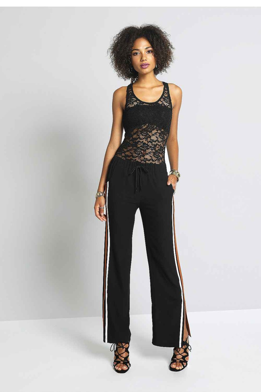 Women Sans Souci Tank Tops | Sleeveless Lace Bodysuit