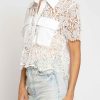 Women Sans Souci Shirts & T-Shirts | Contrast Lace Button Down Shirt