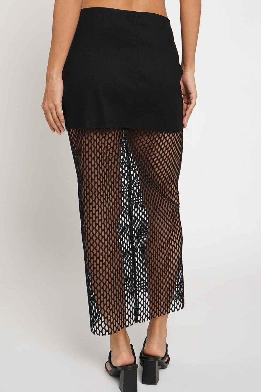 Women Sans Souci Skirts | Mesh Contrast Maxi Skirt