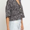 Women Sans Souci Crop Tops | Zebra Button Shirt