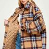 Women Sans Souci Jackets | Fuzzy Plaid Quilted Jacket