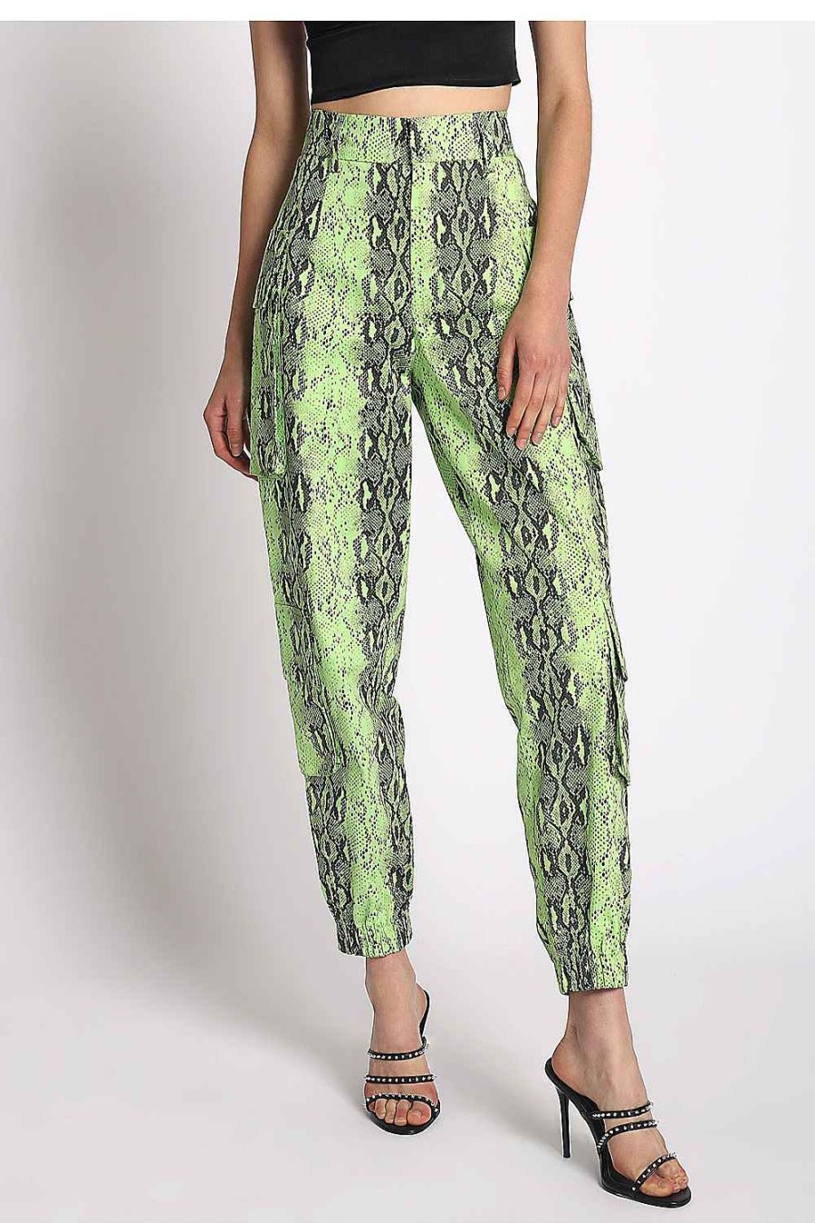 Women Sans Souci High-Waisted | Reptile Cargo Pants