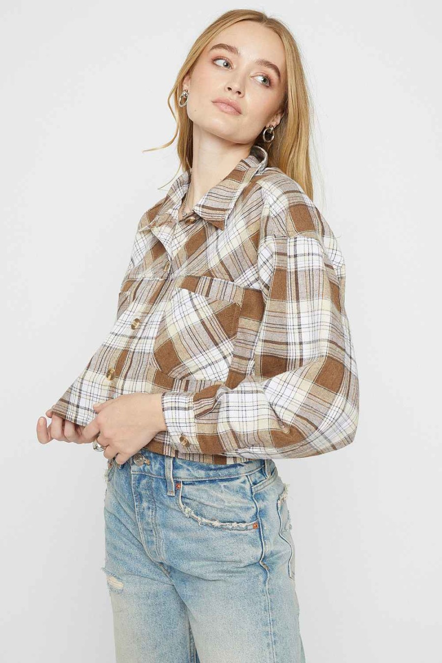 Women Sans Souci Long Sleeve Tops | Cropped Oversized Shirt