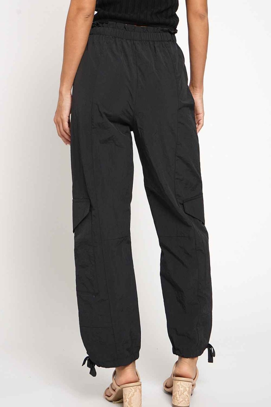 Women Sans Souci Pants | Nylon Tie Waist Cargo Pants