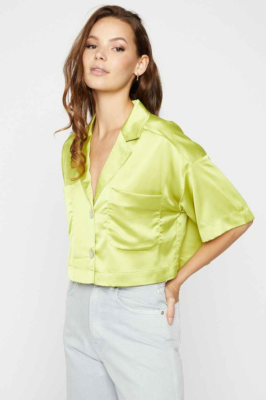 Women Sans Souci 1/2 Sleeve Tops | Satin Resort Shirt