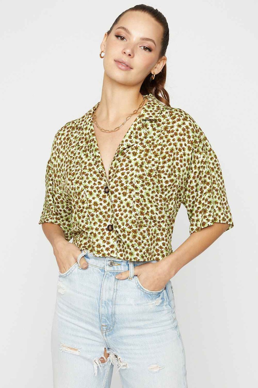 Women Sans Souci 1/2 Sleeve Tops | Cropped Resort Shirt