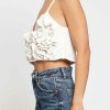 Women Sans Souci Tank Tops | Chenille Ruffle Cropped Cami