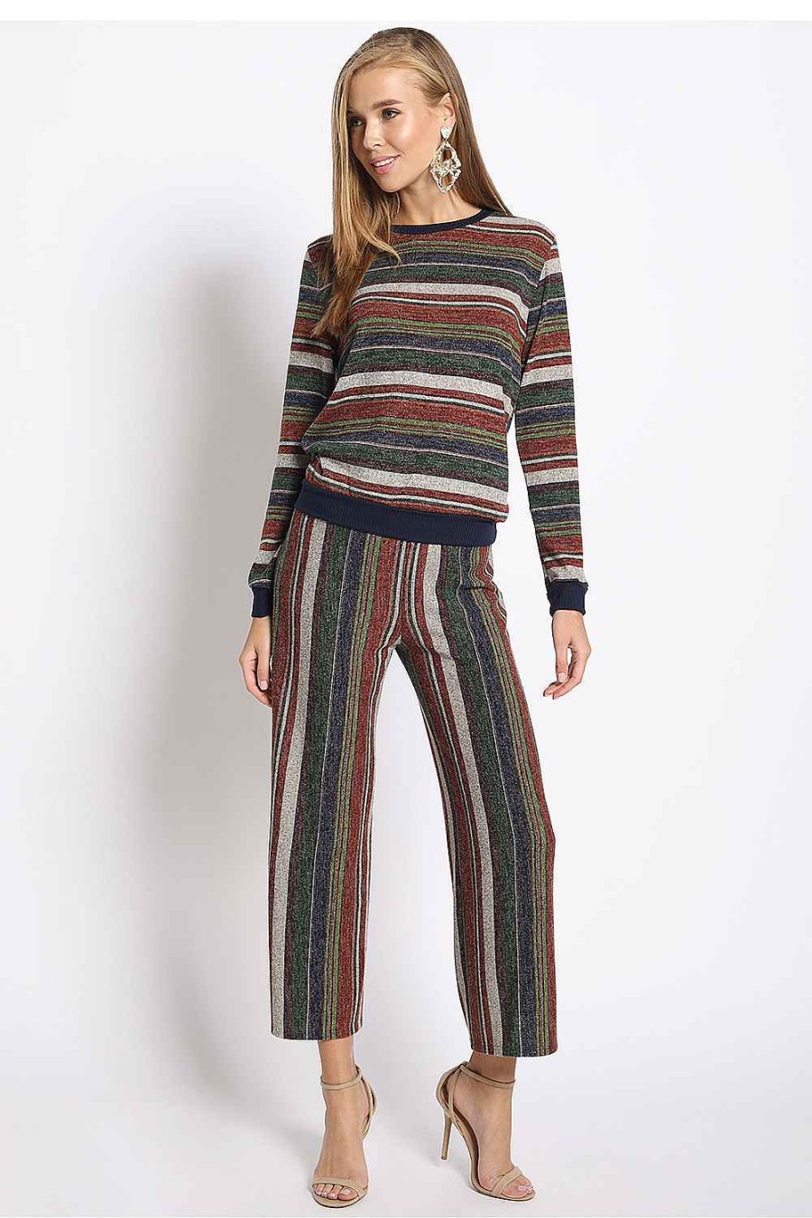 Women Sans Souci Long Sleeve Tops | Dark Stripe Long Sleeve Top Multi