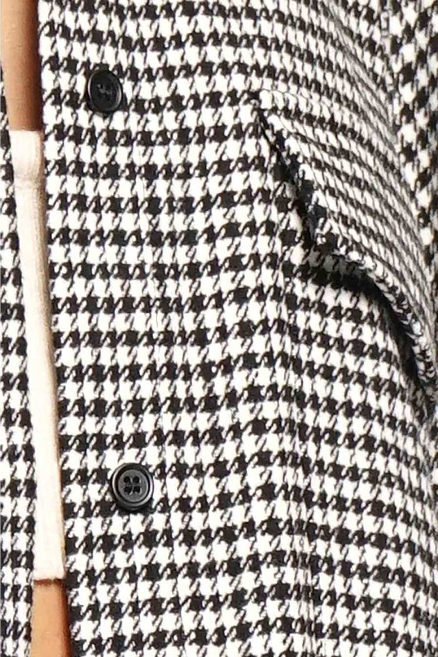 Women Sans Souci Jackets | Houndstooth Flap Pocket Shacket