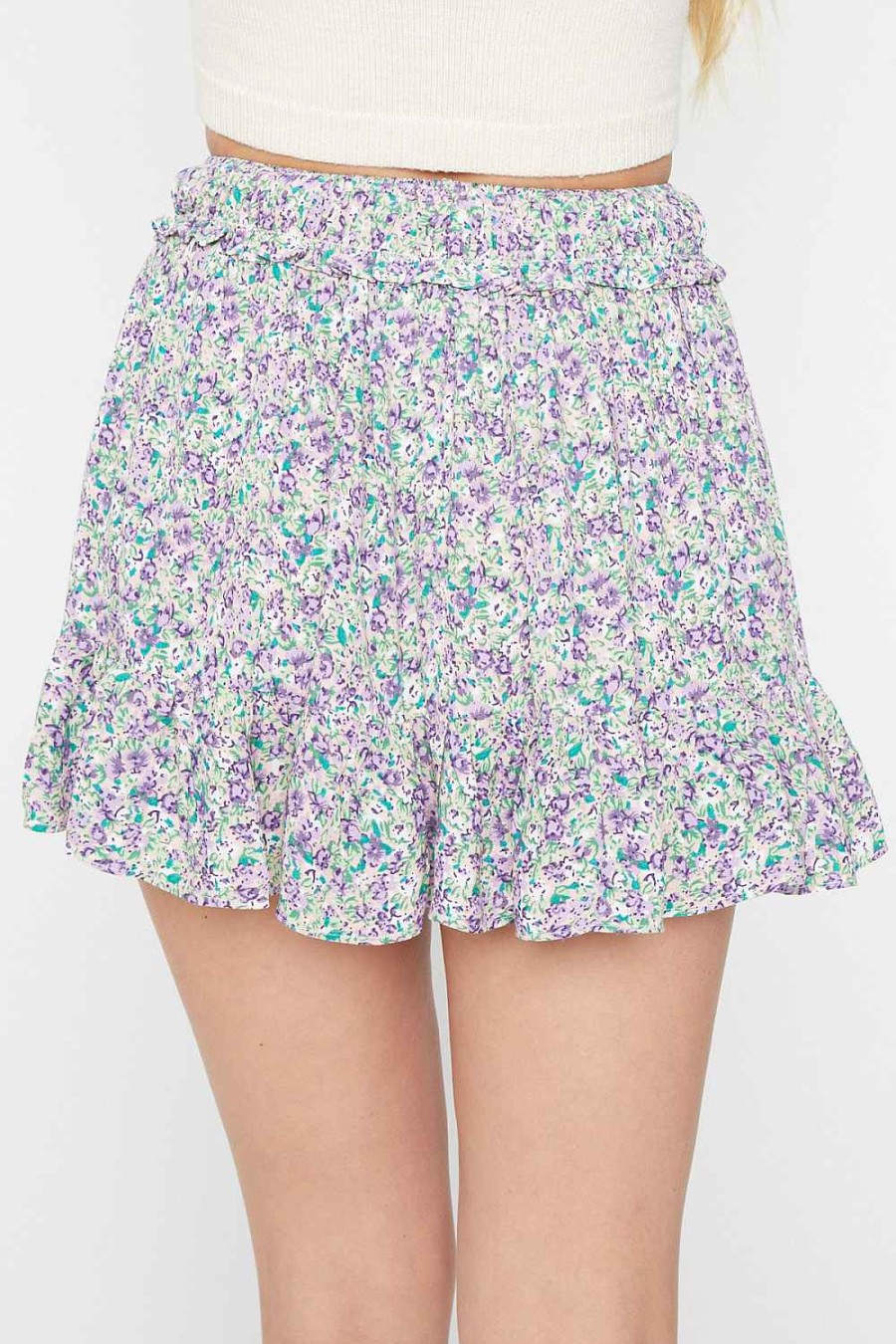 Women Sans Souci Skirts | Floral Flounce Mini Skirt