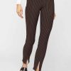 Women Sans Souci Pants | Striped Split Hem Pants Brown