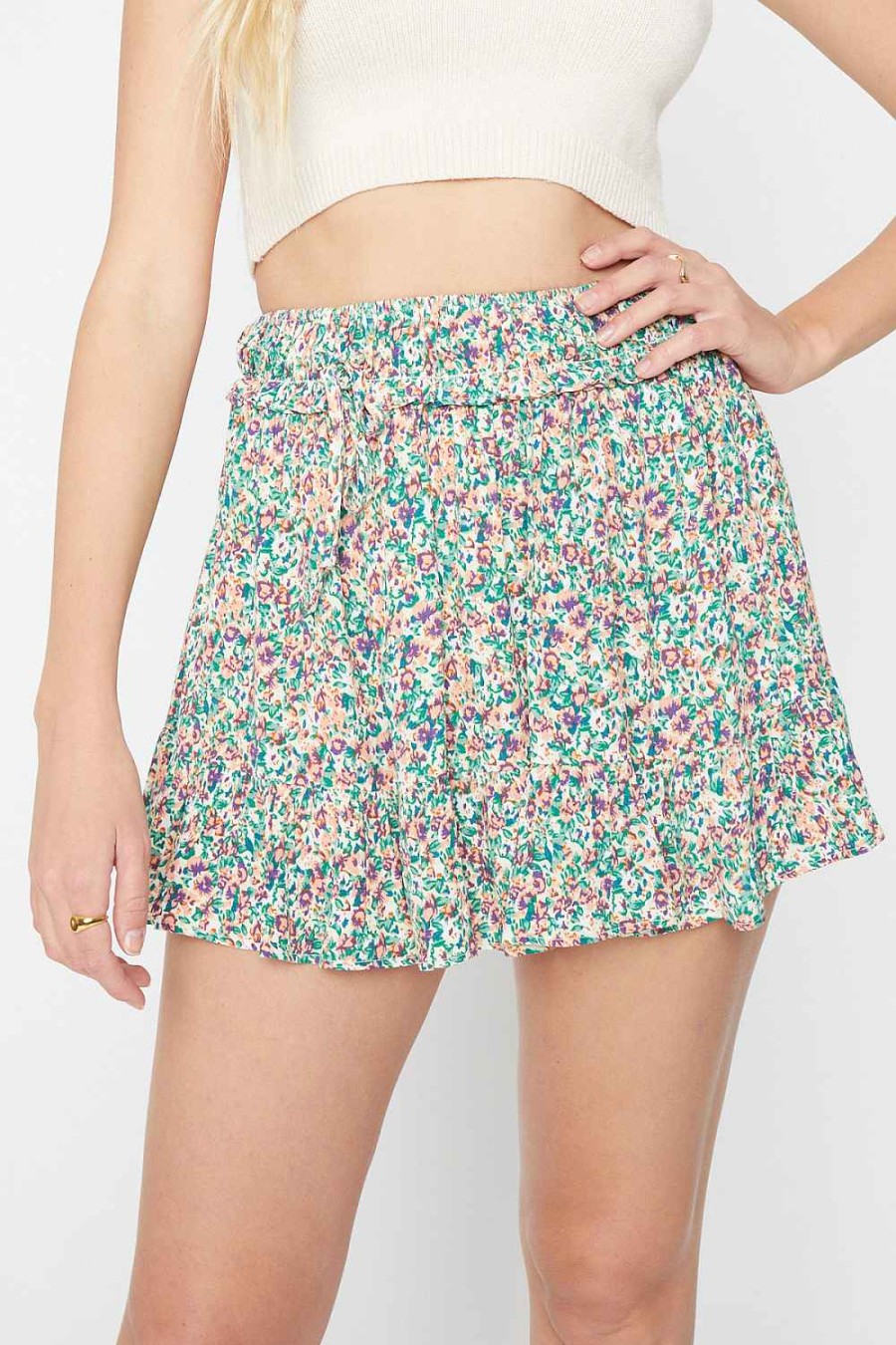 Women Sans Souci Skirts | Floral Flounce Mini Skirt