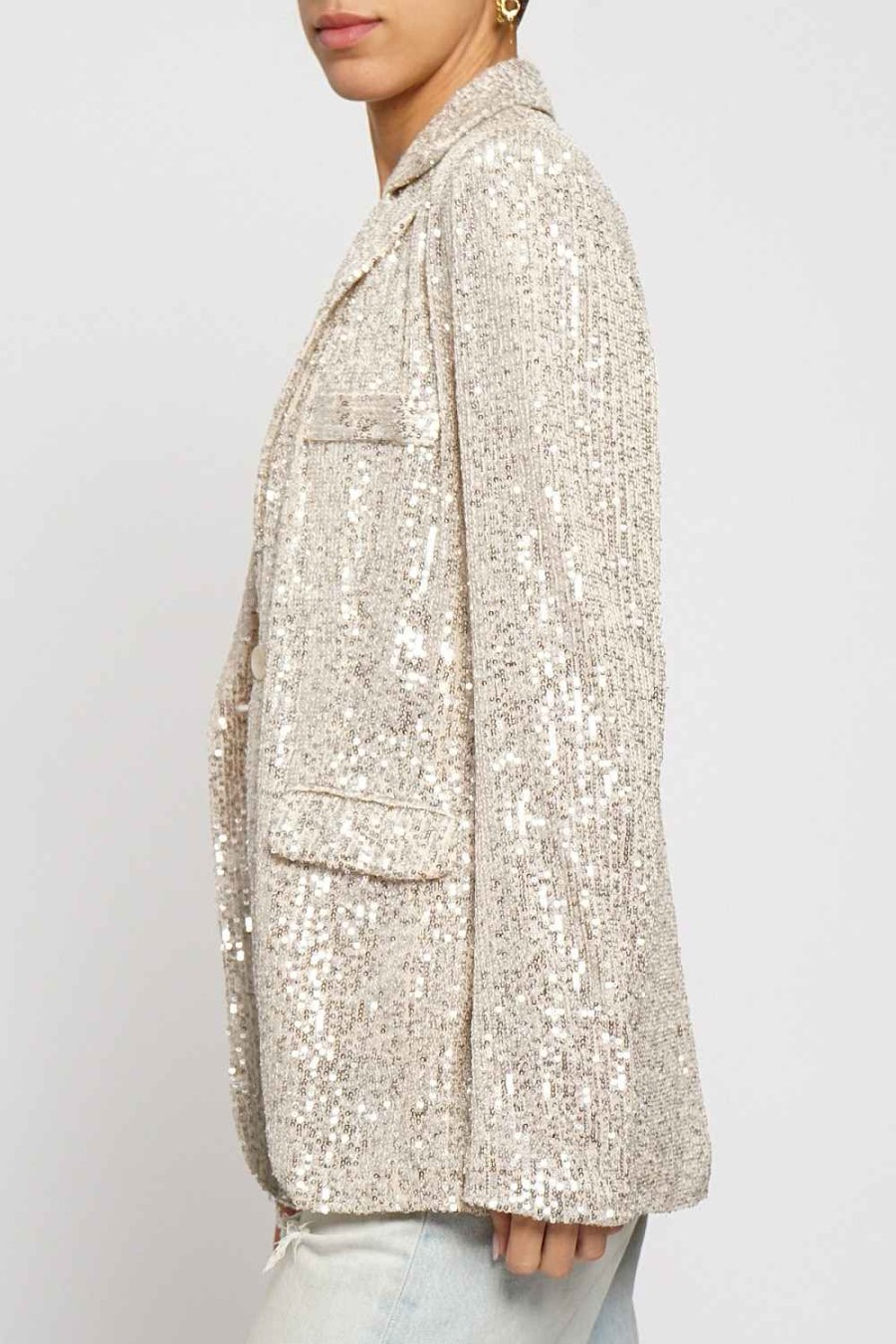 Women Sans Souci Jackets | Sequin Blazer With Pockets