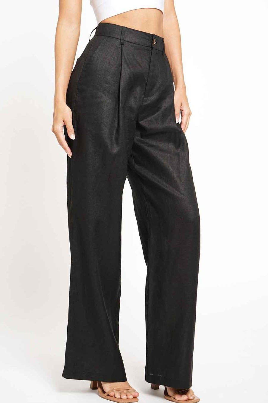 Women Sans Souci Pants | Linen Pleat Pants