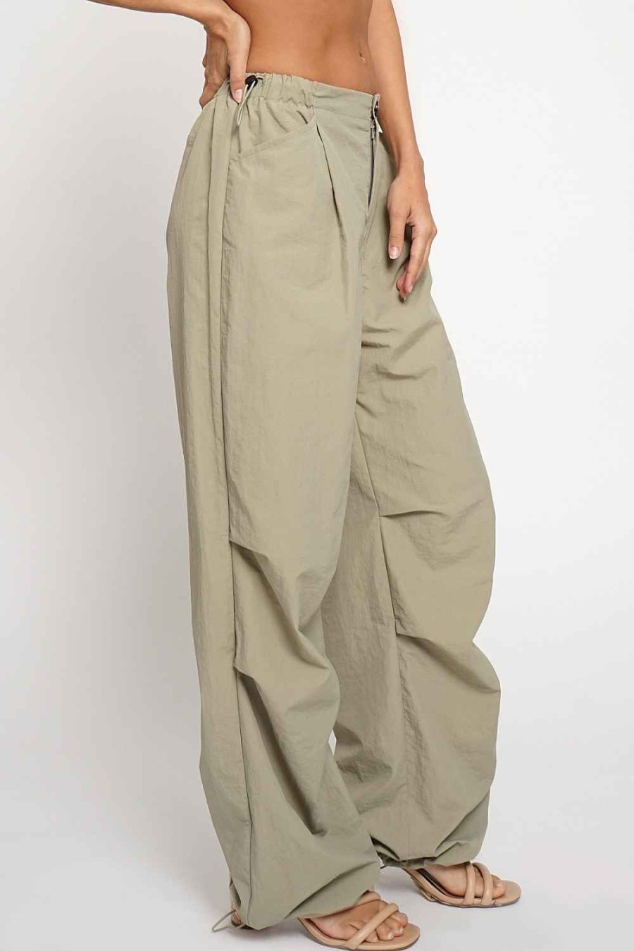 Women Sans Souci Pants | Pull Cord Nylon Cargo Pants