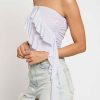 Women Sans Souci Strapless Tops | Ruffle Mesh Tube Top