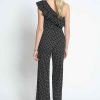 Women Sans Souci Jumpsuits | One Shoulder Ruffle Jumpsuit Blk Wht