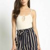 Women Sans Souci Sleeveless Tops | 4X2 Rib Knit Crop Cami Top